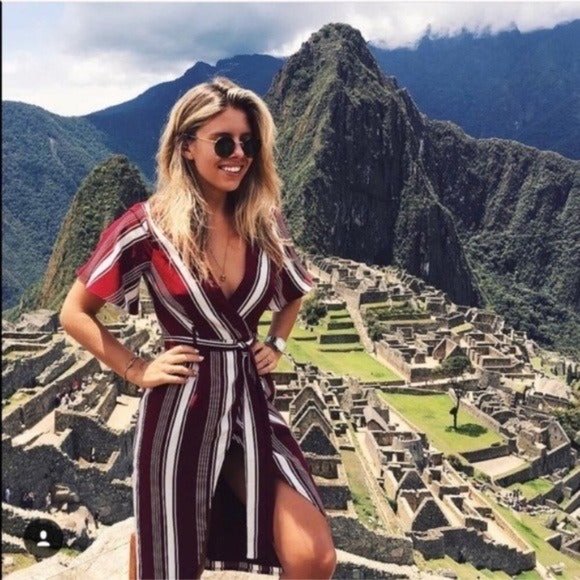 Lovers + Friends Dresses & Skirts - LAST CHANCE Lovers + Friends Striped Wrap Dress